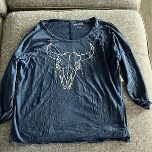 Lucky brand nwt 3 quarter sleeve scoop neck top